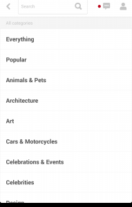 Pinterest Search Categories