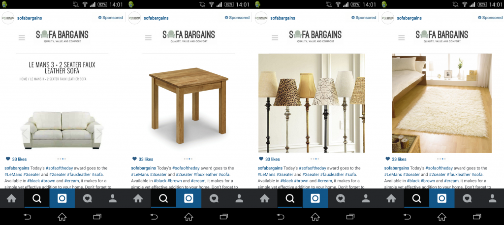 Sofa Bargains Instagram Carousel Ad Image